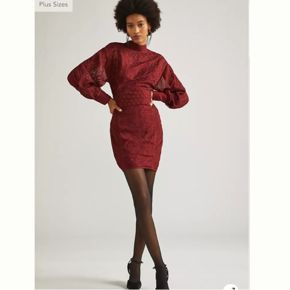 Not So Serious Lace Mini Dress 18W Anthropologie